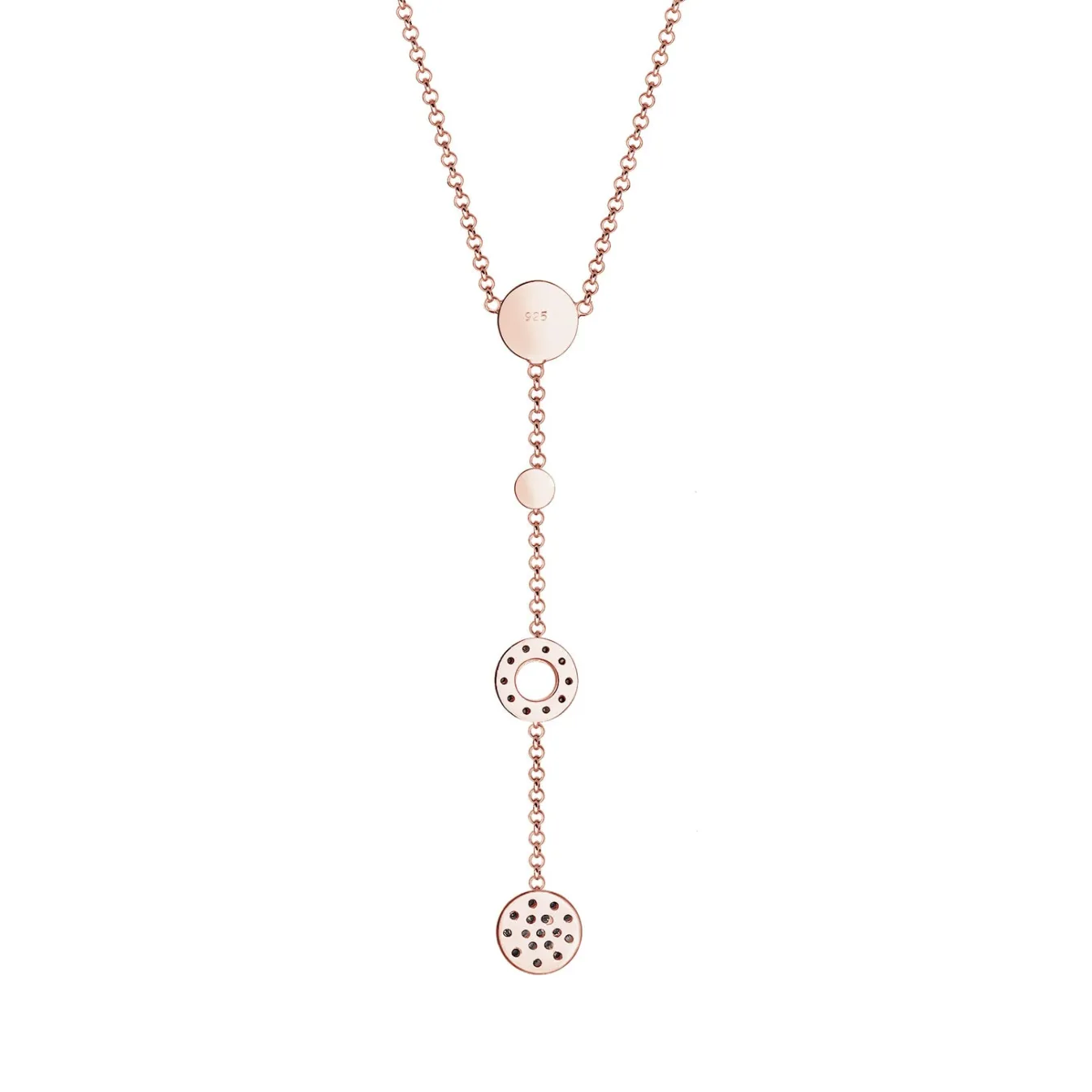 Elli "Halskette Kreis | Kristall (Weiß)< Roségold|Halsketten
