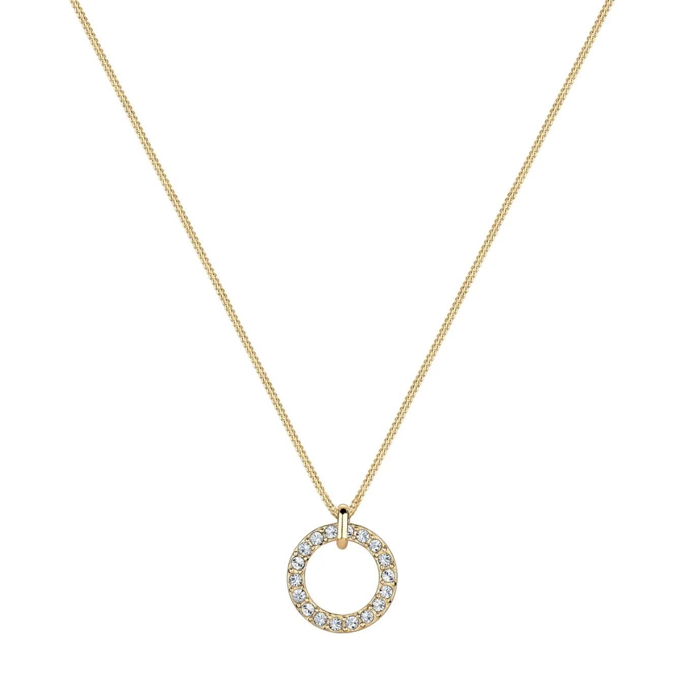Elli "Halskette Kreis | Kristalle (Weiß)< Roségold|Halsketten