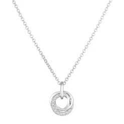 Elli "Halskette Kreis Twisted | Zirkonia (Weiß)< Halsketten|Silber