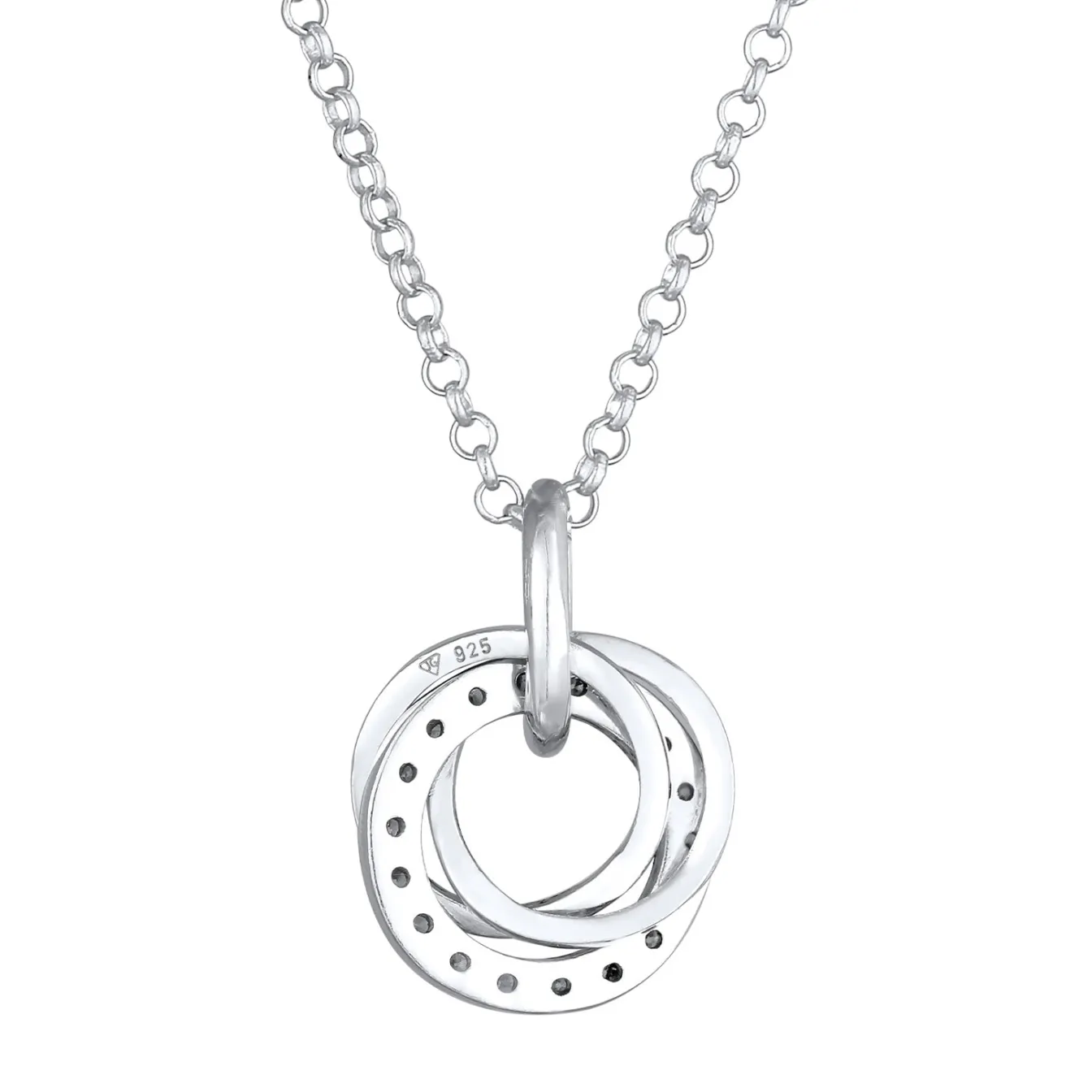 Elli "Halskette Kreis Twisted | Zirkonia (Weiß)< Halsketten|Silber