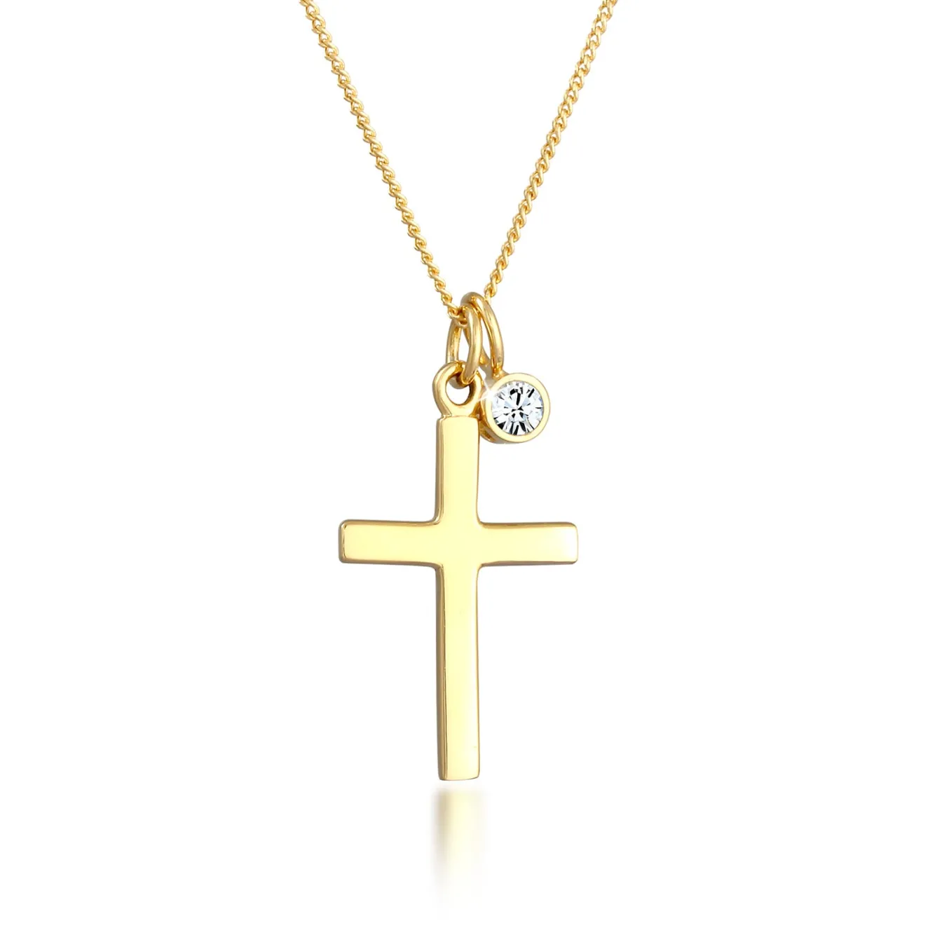 Elli "Halskette Kreuz | Kristall (Weiß)< Symbol-schmuck|Halsketten
