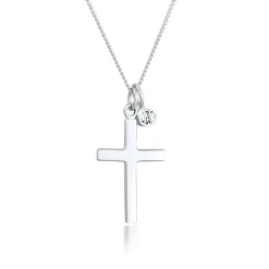 Elli "Halskette Kreuz | Kristall (Weiß)< Symbol-schmuck|Halsketten