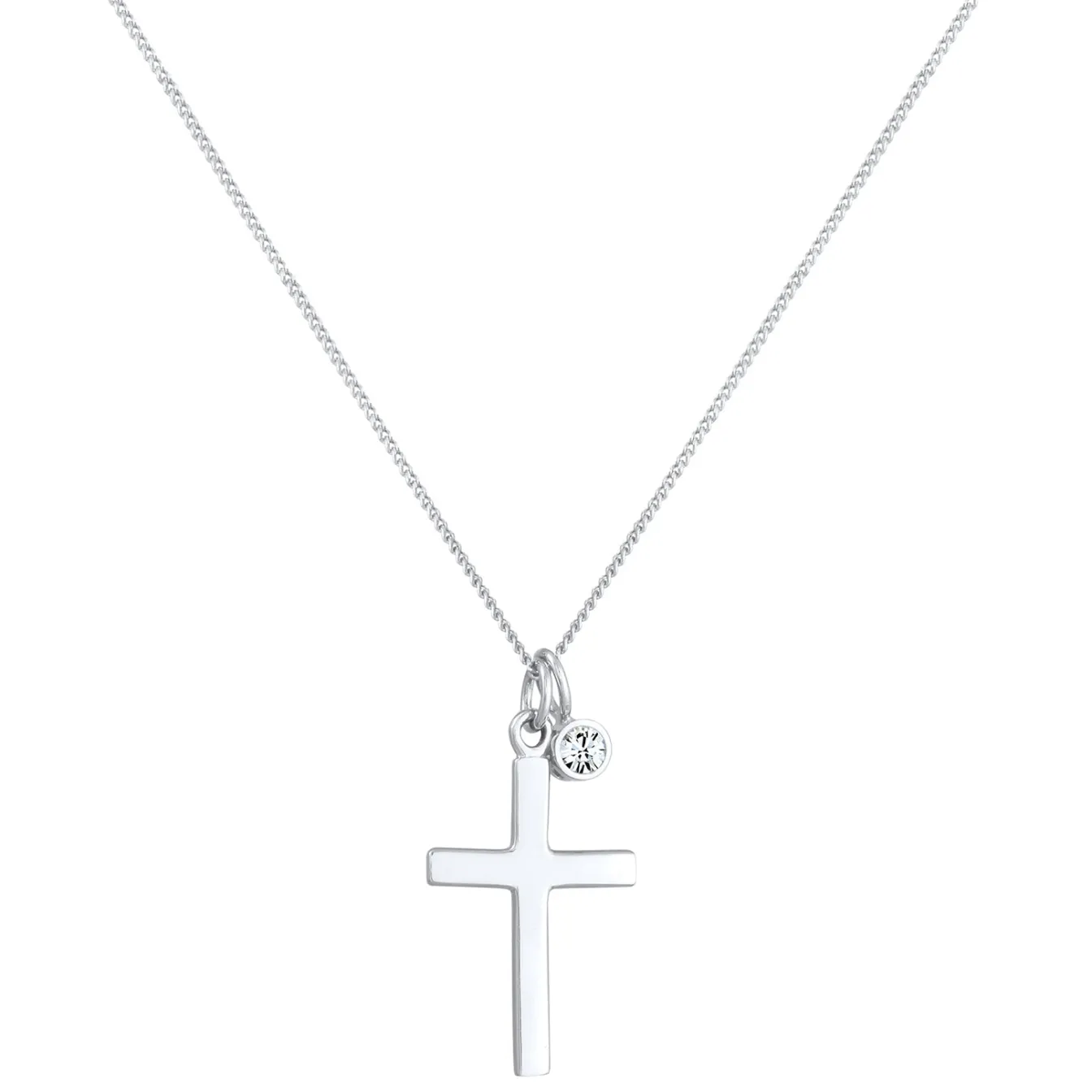 Elli "Halskette Kreuz | Kristall (Weiß)< Symbol-schmuck|Halsketten