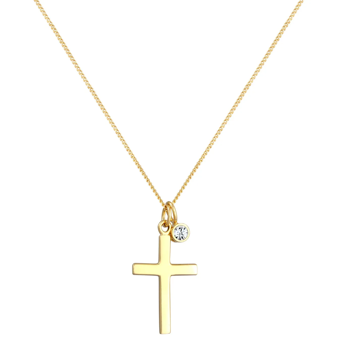 Elli "Halskette Kreuz | Kristall (Weiß)< Symbol-schmuck|Halsketten