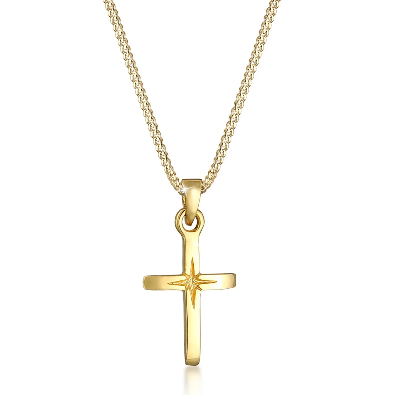 Elli "Halskette Kreuz Anhänger< Roségold|Symbol-schmuck