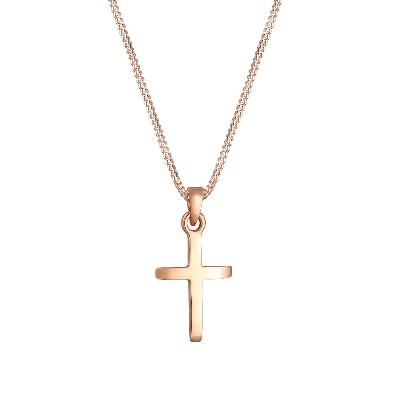 Elli "Halskette Kreuz Anhänger< Roségold|Symbol-schmuck