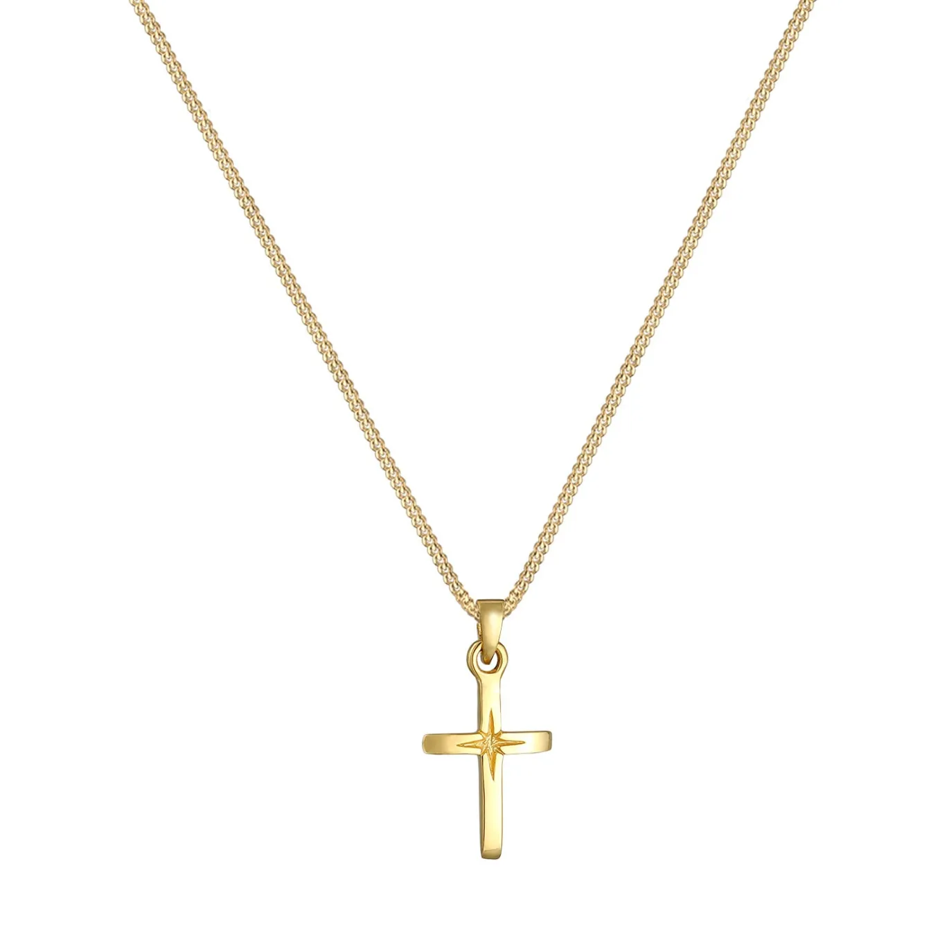 Elli "Halskette Kreuz Anhänger< Roségold|Symbol-schmuck