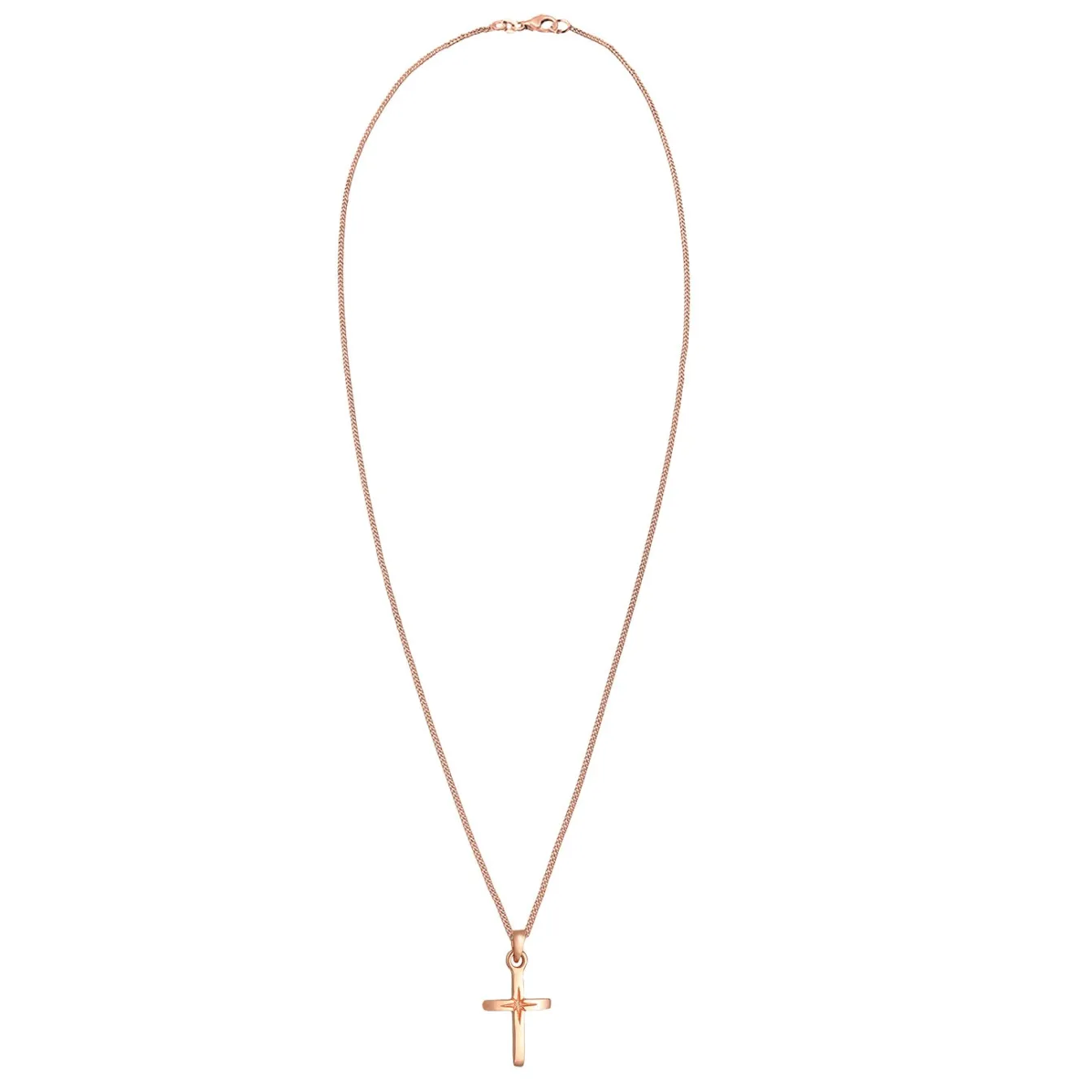 Elli "Halskette Kreuz Anhänger< Roségold|Symbol-schmuck