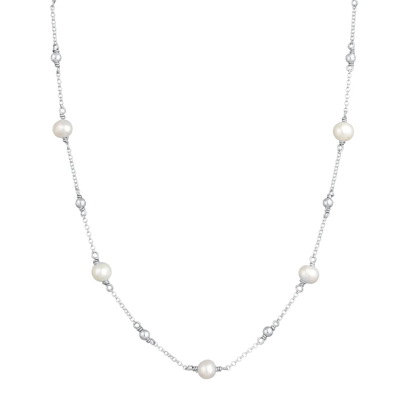 Elli "Halskette Kugel | Süßwasserperle< Silber|Roségold