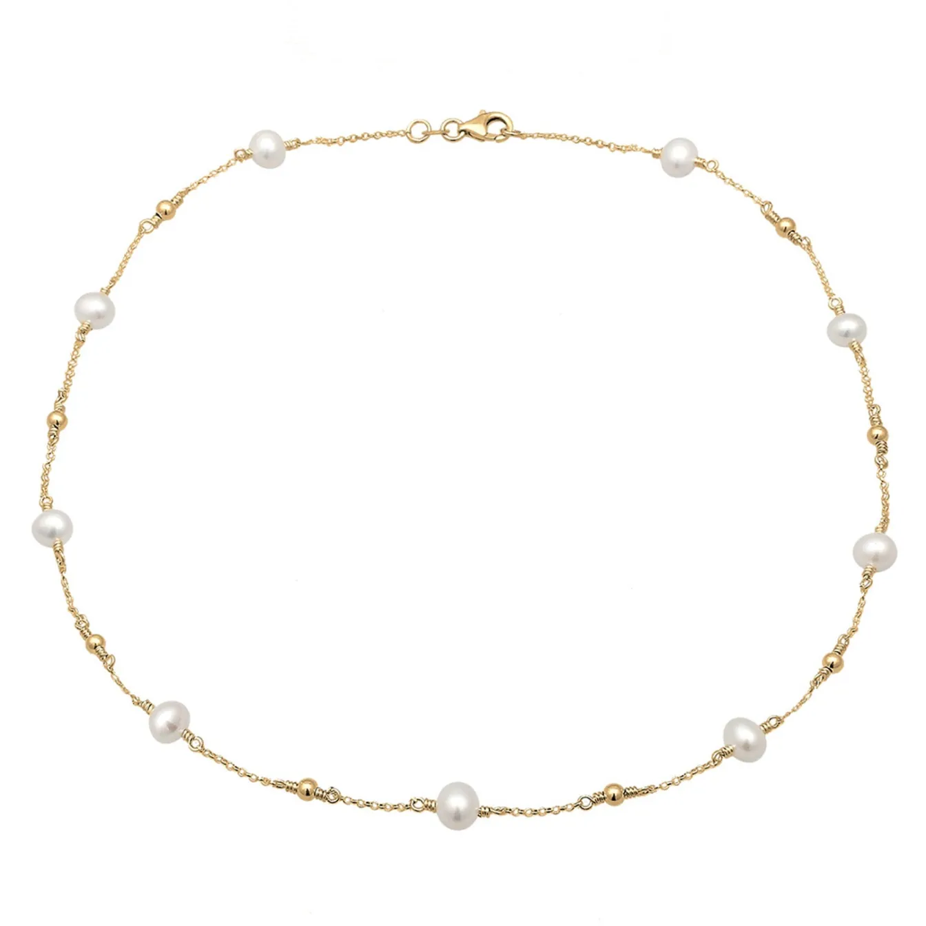 Elli "Halskette Kugel | Süßwasserperle< Silber|Roségold