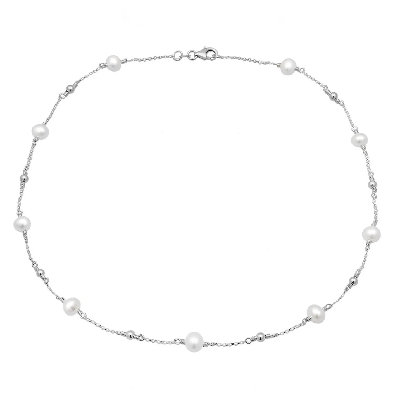 Elli "Halskette Kugel | Süßwasserperle< Silber|Roségold