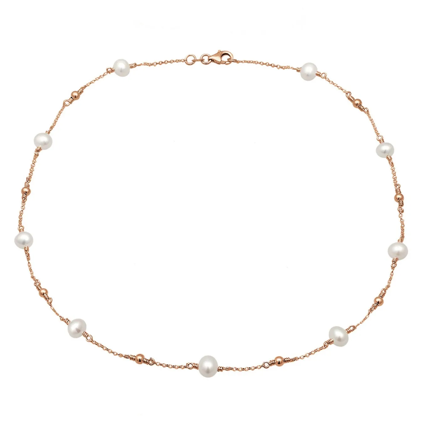 Elli "Halskette Kugel | Süßwasserperle< Silber|Roségold