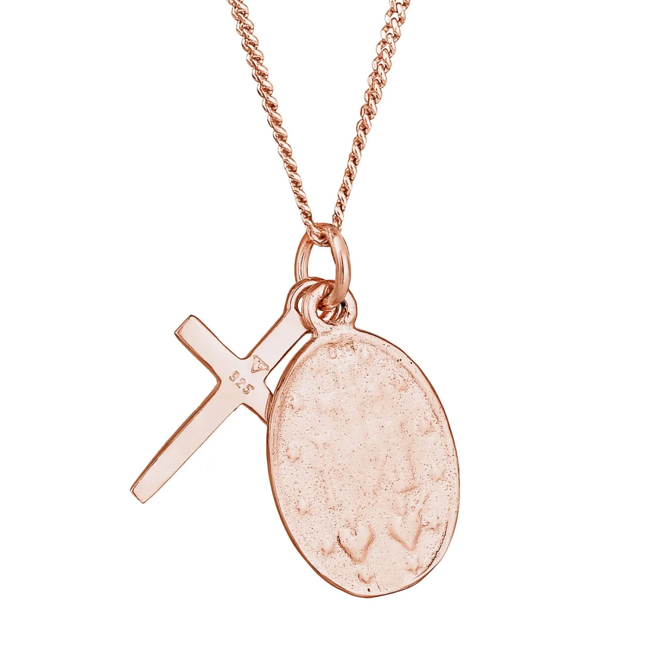 Elli "Halskette Marienbild Kreuz< Roségold|Symbol-schmuck