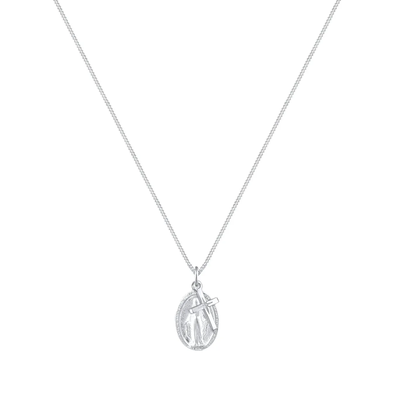 Elli "Halskette Marienbild Kreuz< Roségold|Symbol-schmuck