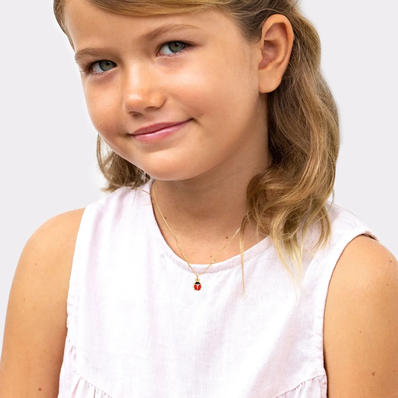 Elli "Halskette Marienkäfer | Kristall (Rot)<Kinder Kinderschmuck