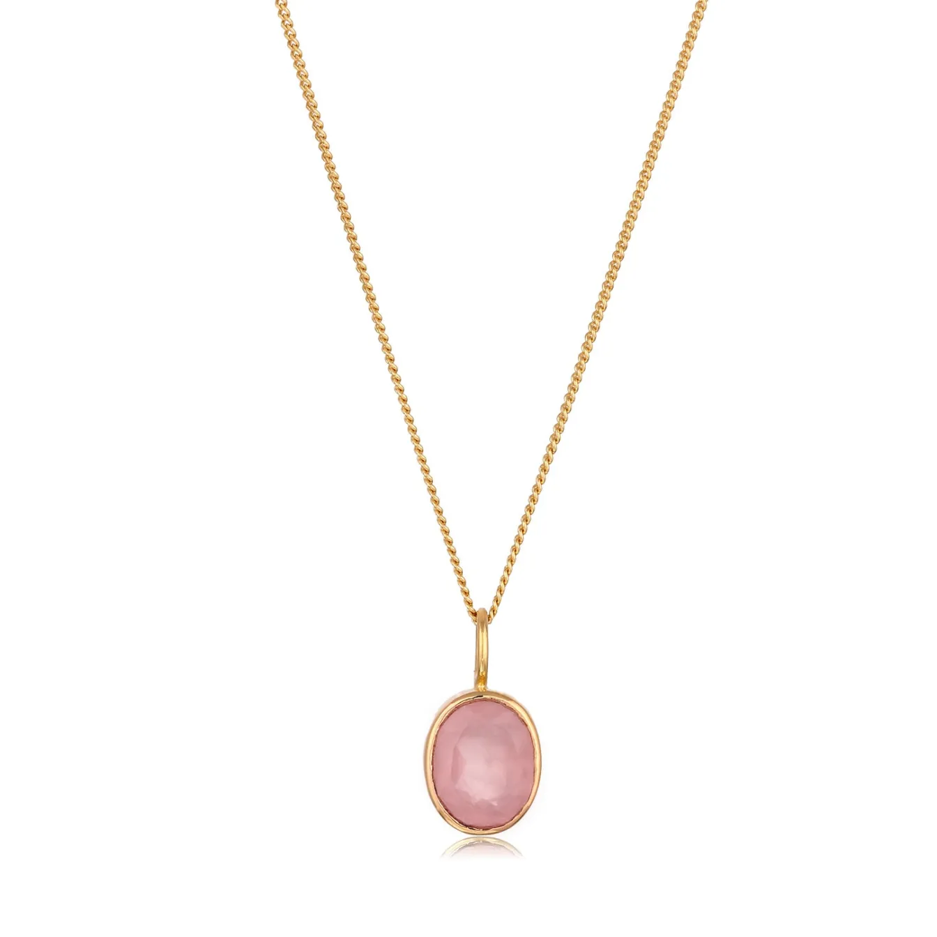 Elli "Halskette mit Anhänger | Quarz (Rosé)< Vergoldet|Halsketten
