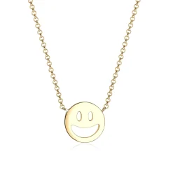 Elli "Halskette mit Smiling Face< Halsketten|Vergoldet