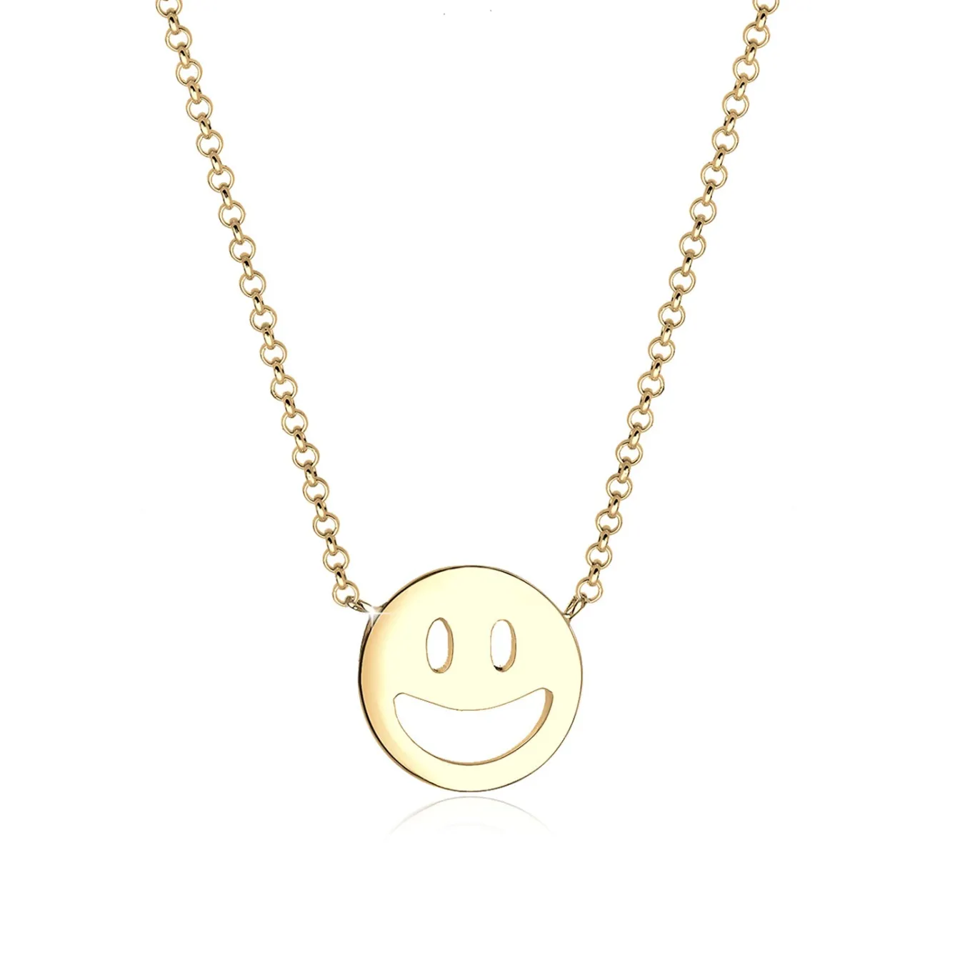 Elli "Halskette mit Smiling Face< Halsketten|Vergoldet
