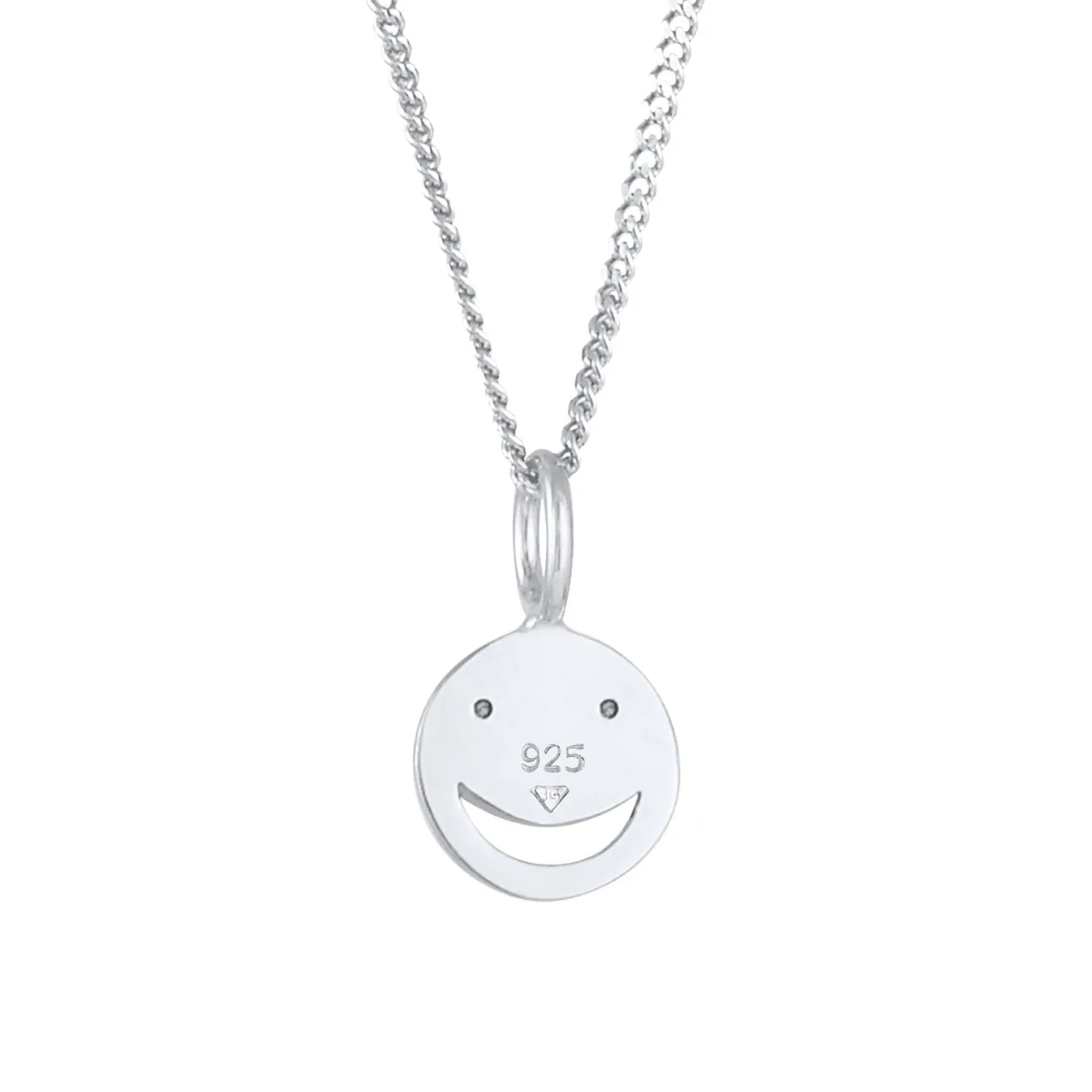 Elli "Halskette mit Smiling Face | Kristall (Weiß)< Halsketten|Silber