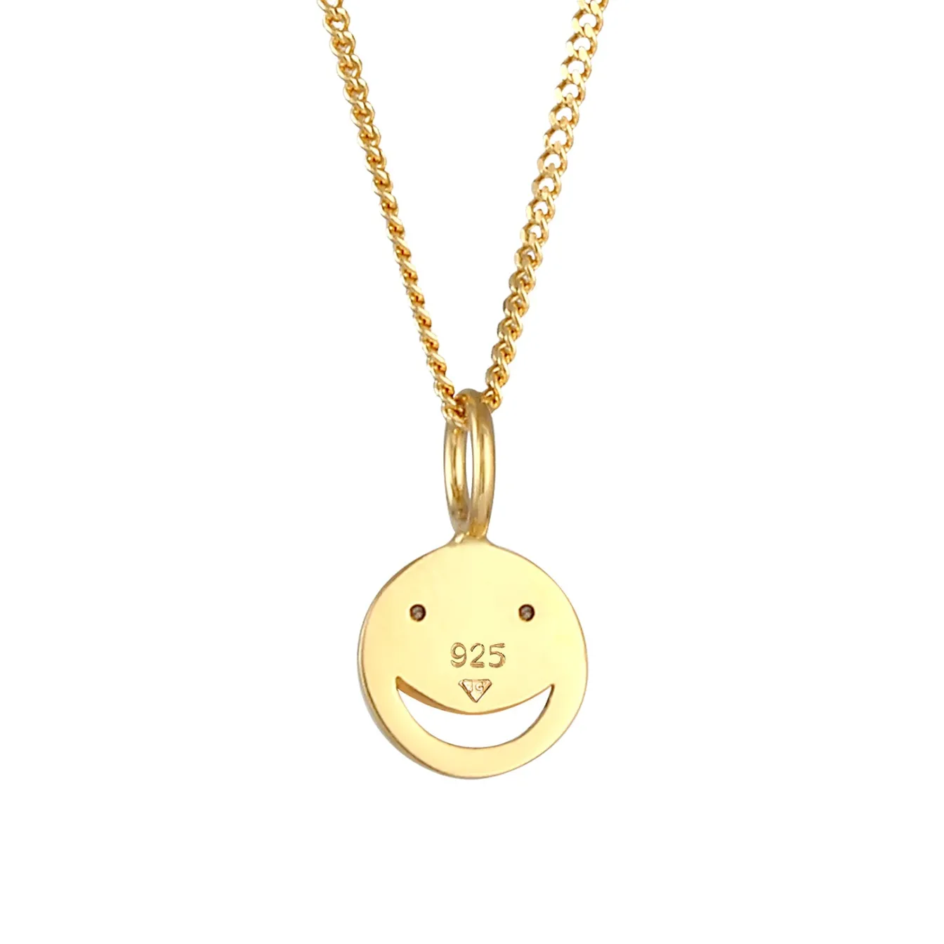 Elli "Halskette mit Smiling Face | Kristall (Weiß)< Halsketten|Silber