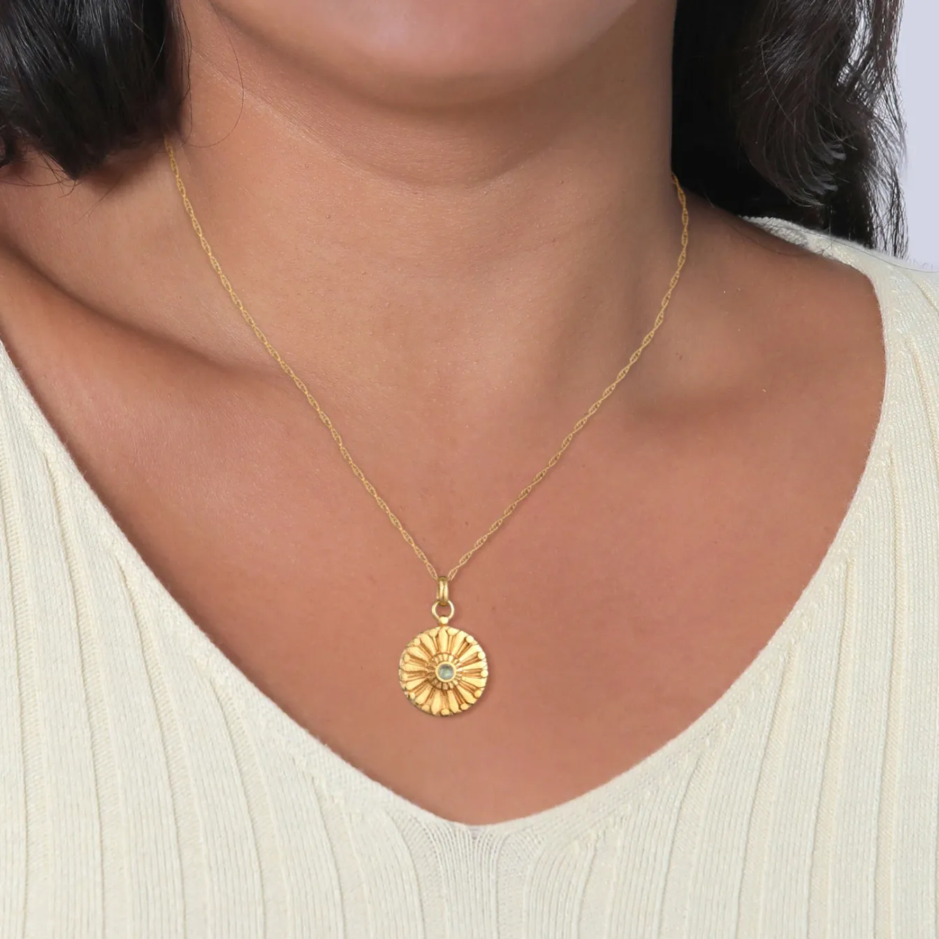 Elli "Halskette Münze Vintage | Labradorit (Grau)< Symbol-schmuck|Halsketten