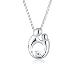 Elli "Halskette Mutter Kind | Diamant (Weiß, 0,03 ct)< Halsketten|Silber