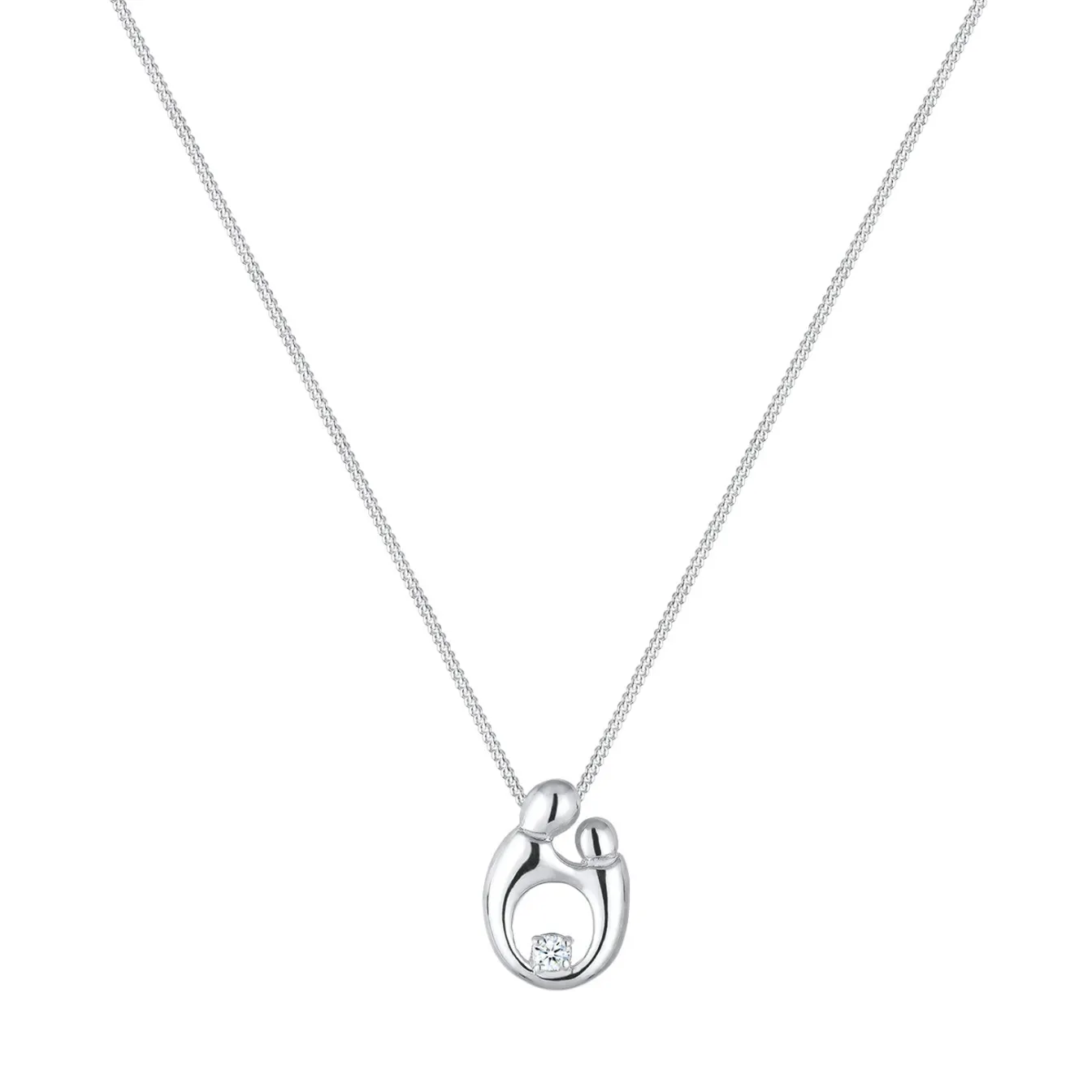 Elli "Halskette Mutter Kind | Diamant (Weiß, 0,03 ct)< Halsketten|Silber