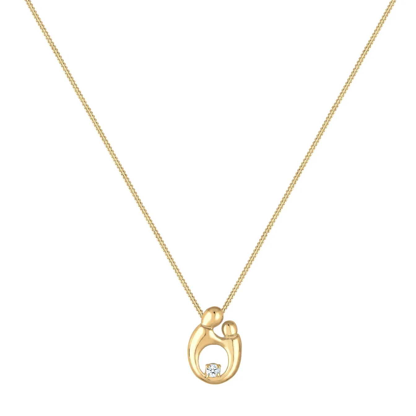 Elli "Halskette Mutter Kind | Diamant (Weiß, 0,03 ct)< Halsketten|Silber