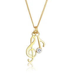 Elli "Halskette Notenschlüssel | Kristall (Weiß)< Symbol-schmuck|Halsketten
