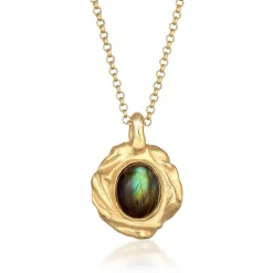 Elli "Halskette Organic Oval | Labradorit (Grau)< Letzte Chance|Halsketten