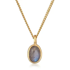 Elli "Halskette Oval | Labradorit< Halsketten|Echtgold
