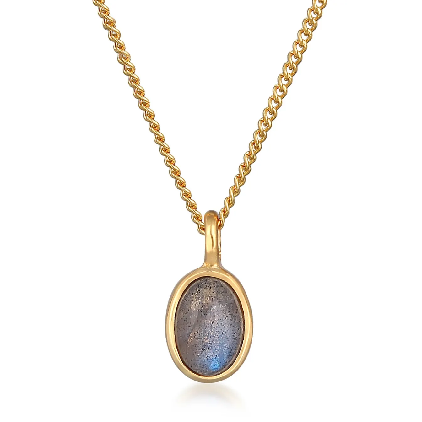 Elli "Halskette Oval | Labradorit< Halsketten|Echtgold