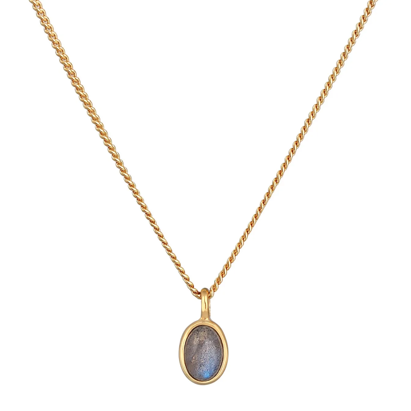 Elli "Halskette Oval | Labradorit< Halsketten|Echtgold