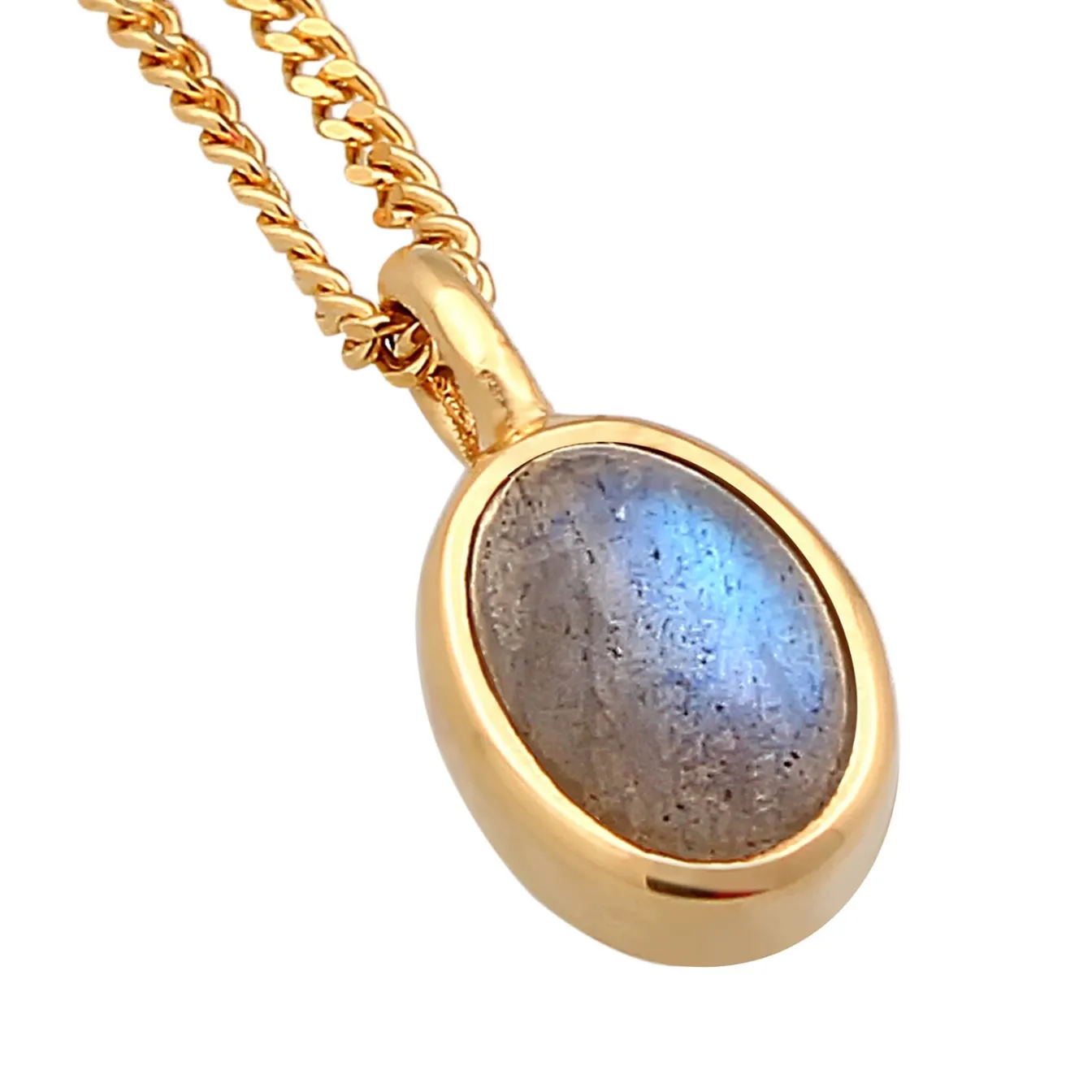 Elli "Halskette Oval | Labradorit< Halsketten|Echtgold