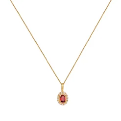 Elli "Halskette Oval | Topas (Rot)< Halsketten|Echtgold