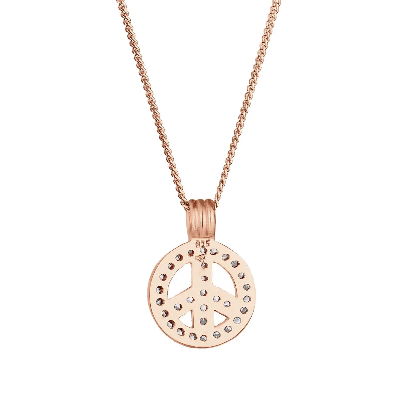 Elli "Halskette Peace | Zirkonia (Weiß)< Roségold|Halsketten
