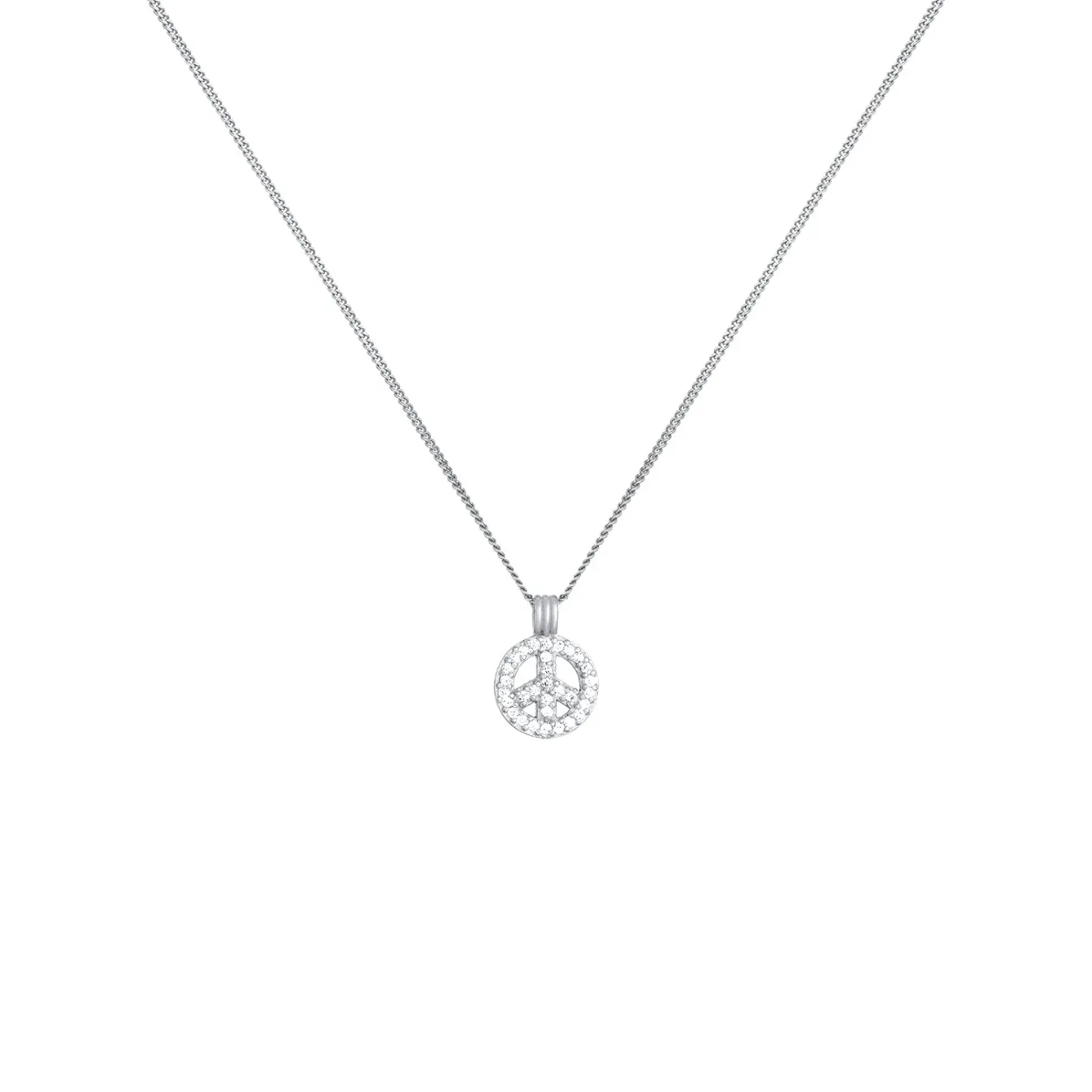 Elli "Halskette Peace | Zirkonia (Weiß)< Roségold|Halsketten