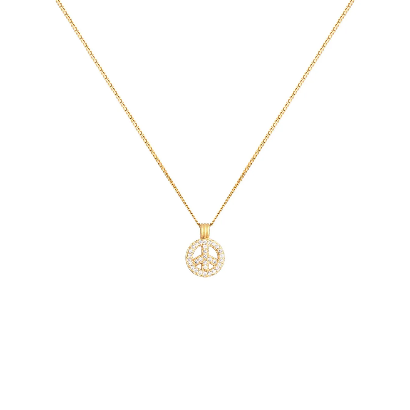 Elli "Halskette Peace | Zirkonia (Weiß)< Roségold|Halsketten