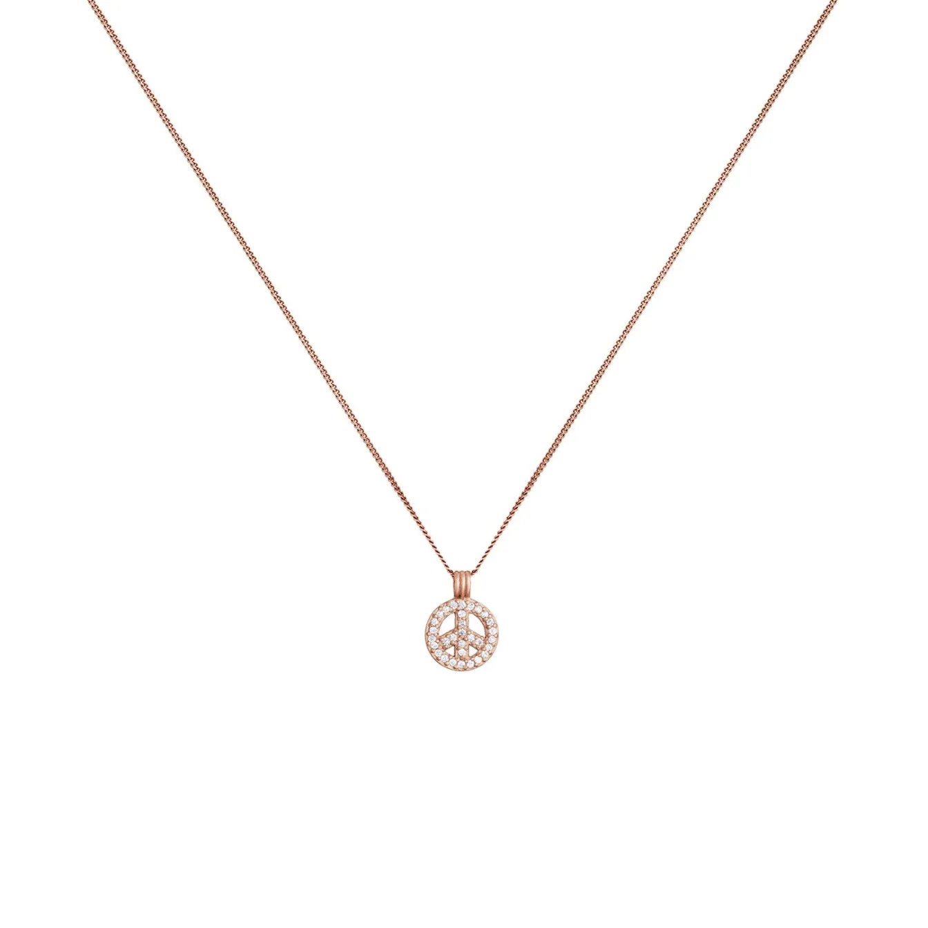 Elli "Halskette Peace | Zirkonia (Weiß)< Roségold|Halsketten