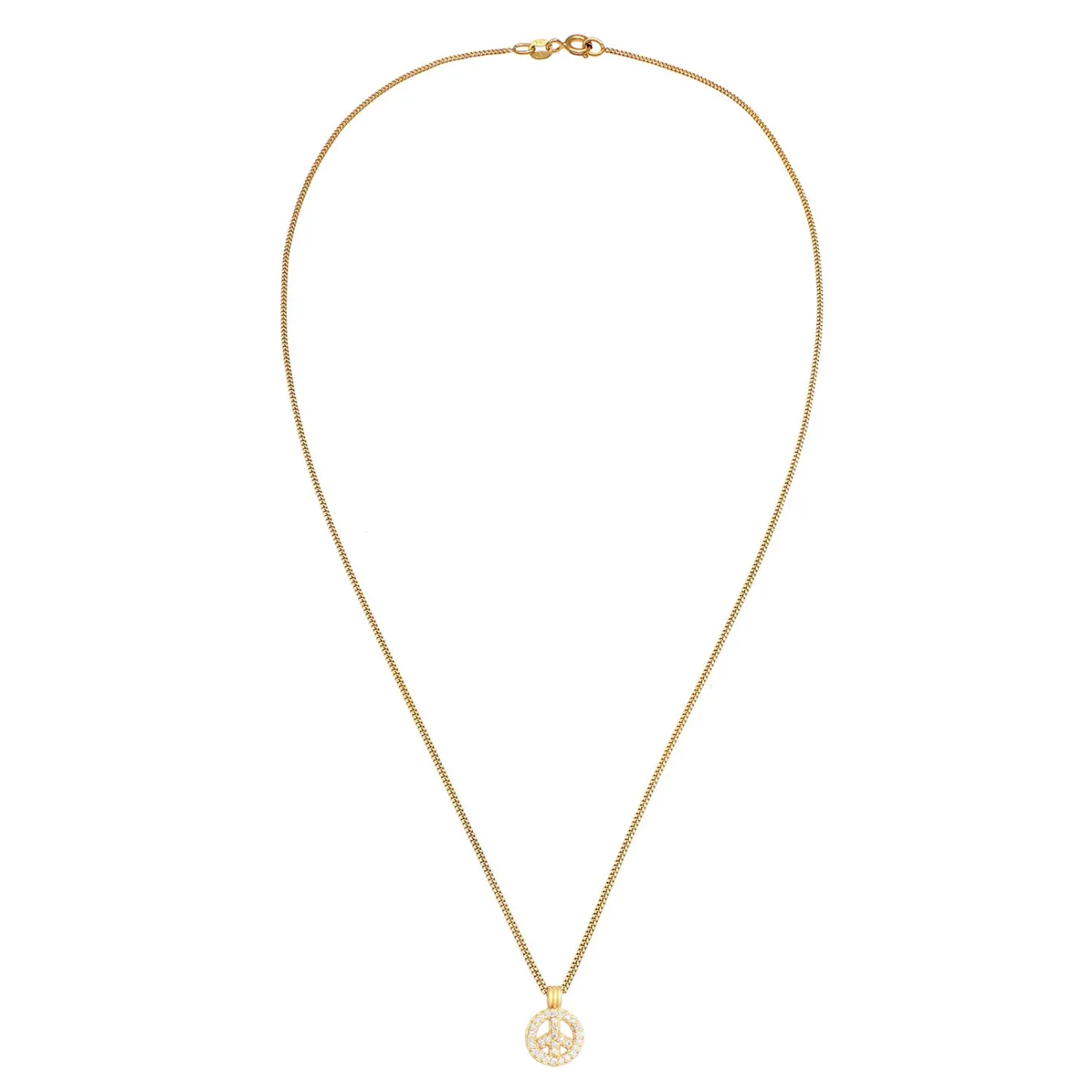 Elli "Halskette Peace | Zirkonia (Weiß)< Roségold|Halsketten