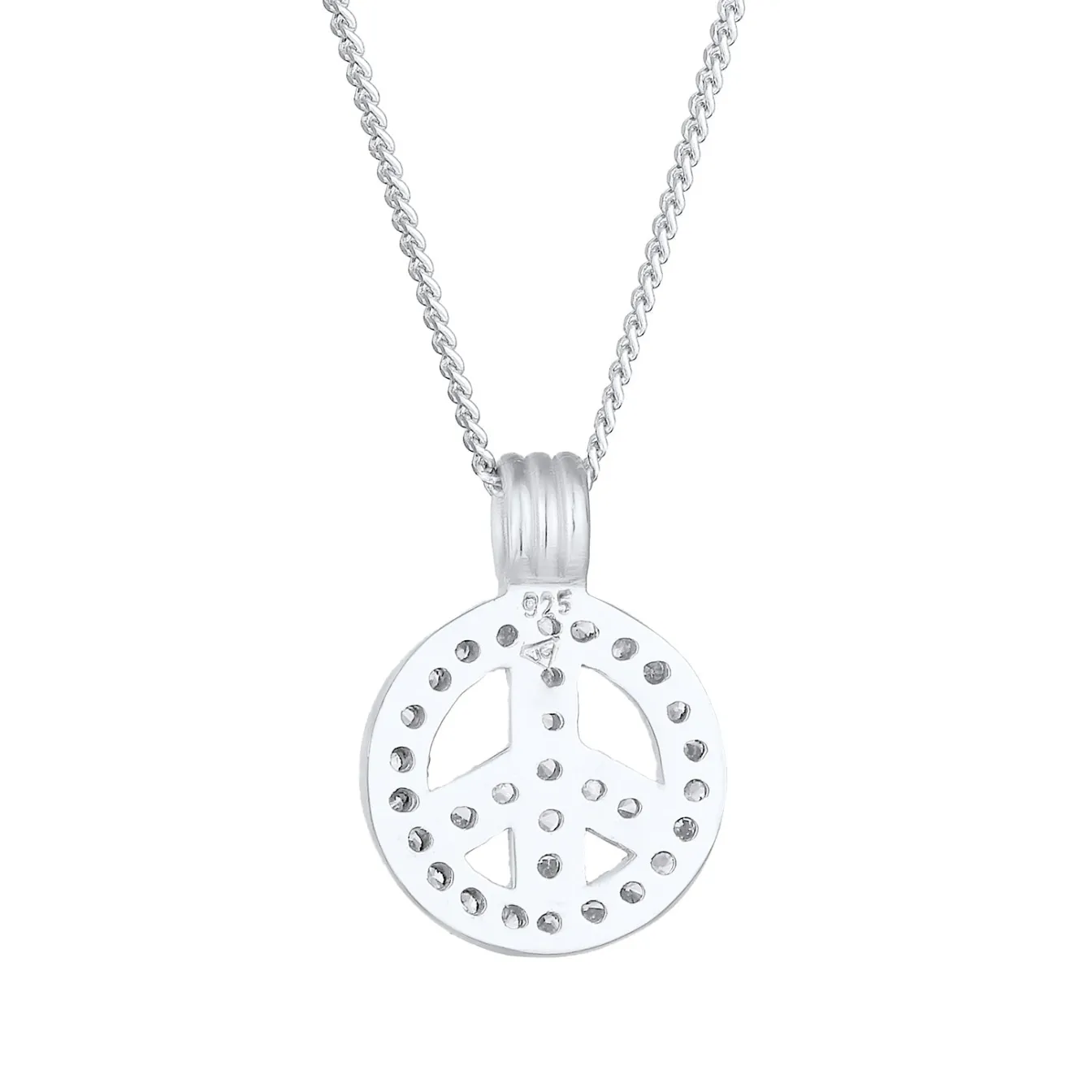 Elli "Halskette Peace | Zirkonia (Weiß)< Roségold|Halsketten