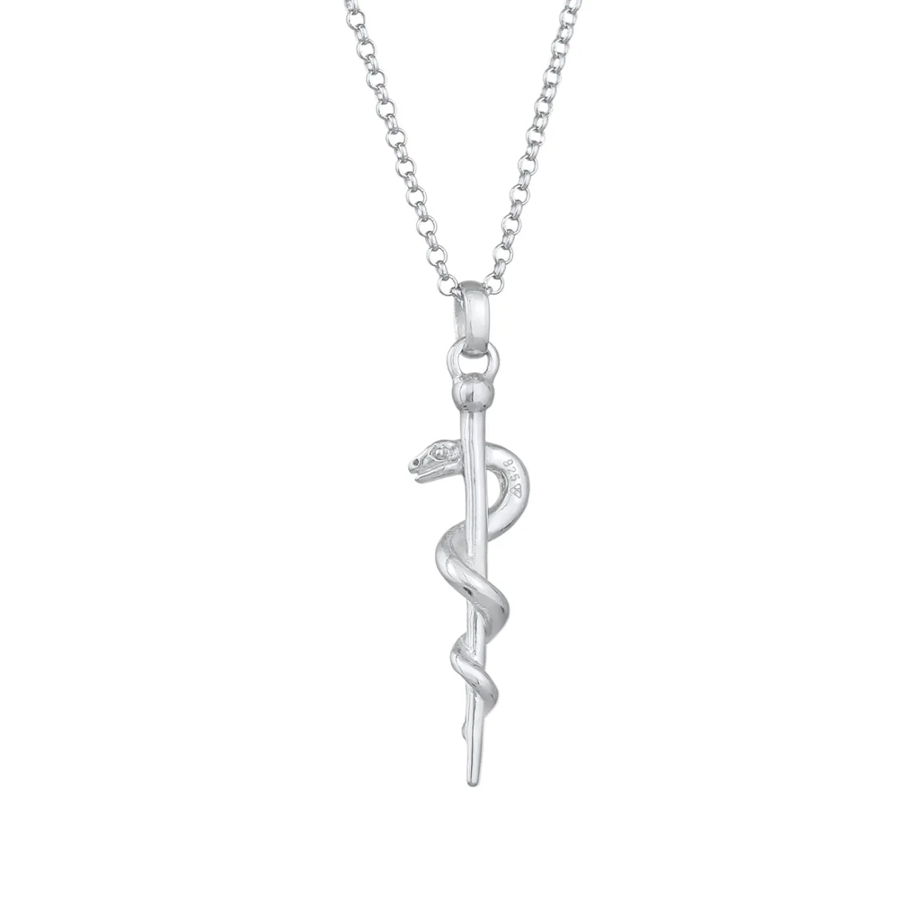 Elli "Halskette Schlangenstab< Symbol-schmuck|Halsketten