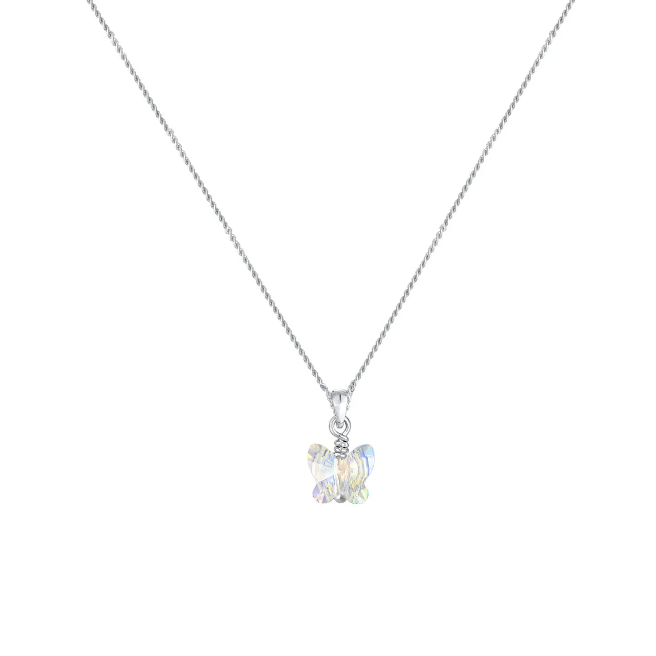Elli "Halskette Schmetterling | Kristall (Weiß)<Kinder Kinderschmuck