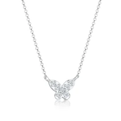 Elli "Halskette Schmetterling | Diamant (Weiß, 0,105 ct)< Halsketten|Silber