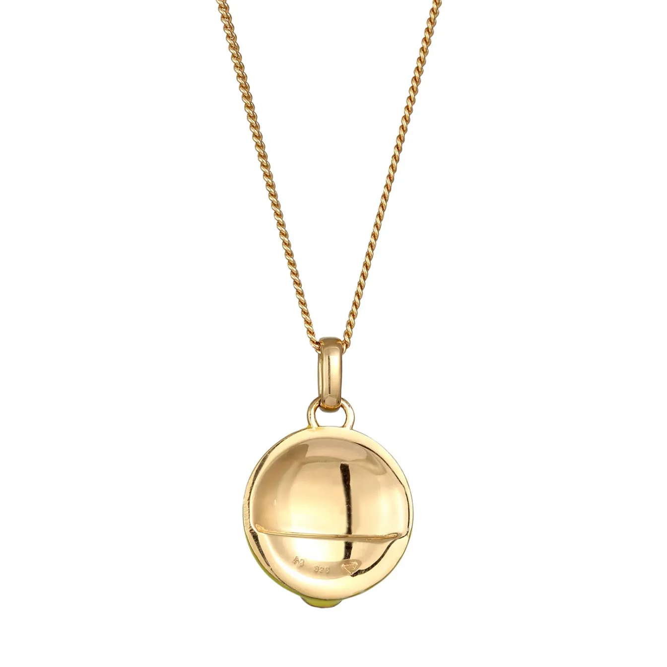 Elli "Halskette Smiling Face Emoji | Emaille (Gelb)< Vergoldet|Symbol-schmuck