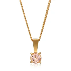 Elli "Halskette Solitär | Morganit Edelstein (Rosa)< Halsketten|Edelsteine