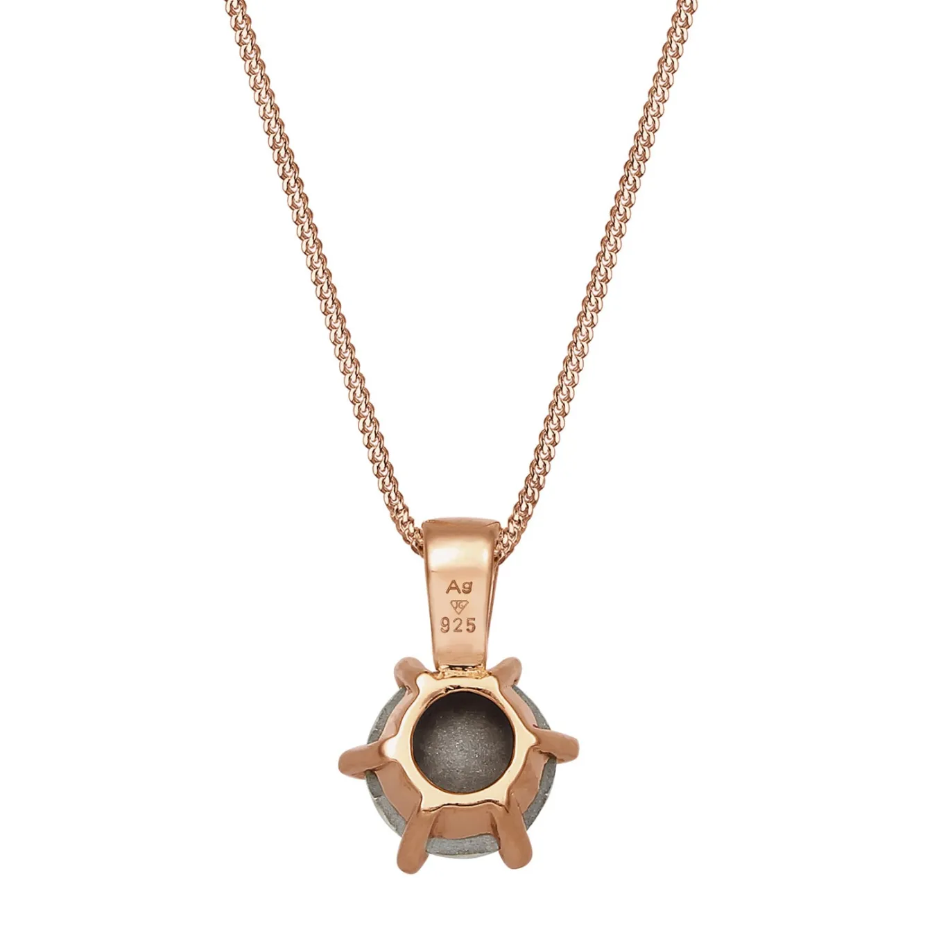 Elli "Halskette Solitär Anhänger | Kristall (Weiß)< Silber|Roségold