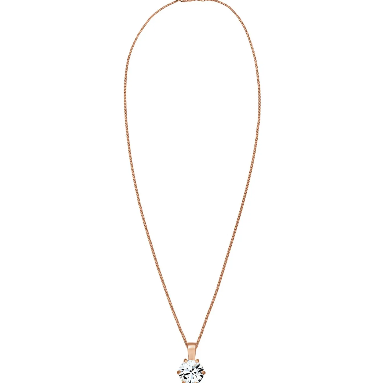 Elli "Halskette Solitär Anhänger | Kristall (Weiß)< Silber|Roségold