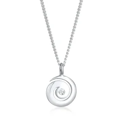 Elli "Halskette Spirale | Kristalle (Weiß)< Halsketten|Silber