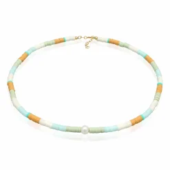 Elli "Halskette Surfer Trend | Muschelkernperlen, Heishi Perlen (Bunt)< Perlen|Halsketten
